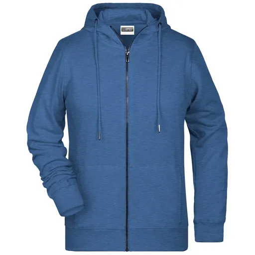 James & Nicholson (Daiber) Dámská mikina na zip z biobavlny 8025 - Světle džínový melír | S