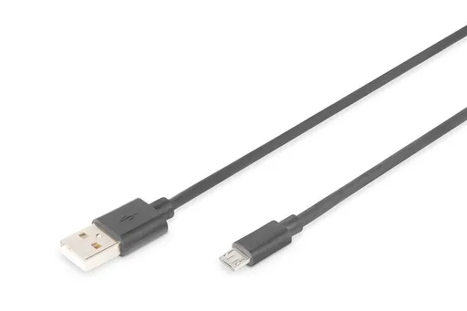 Digitus USB 2.0 kabel USB A samec na USB micro B samec, 2x stíněný, Měď, 1m