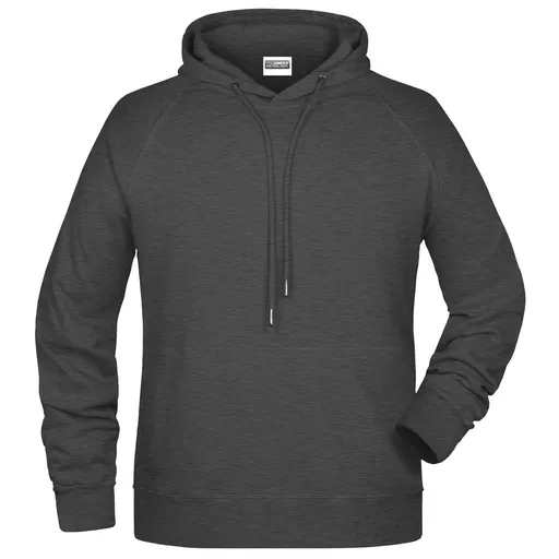 James & Nicholson (Daiber) Pánská mikina s kapucí z biobavlny 8024 - Černý melír | XL