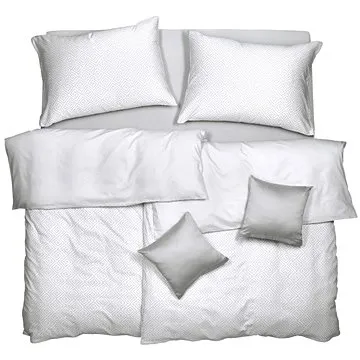 SCANquilt povlečení SATÉN PLUS kristal+kristalin sv. šedá (27410)