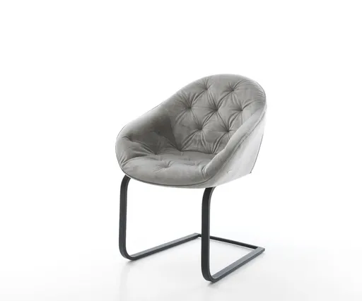 Jídelní židle Gaio-Flex šedá samet konzolová podnož plochá