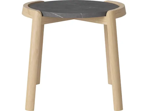 Konferenční stolek Mix Ø46 cm, více variant - Bolia Varianta: Pietra Grey marble | White pigmented oiled oak, Solid | v. 42 cm