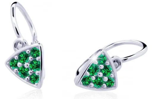 Cutie Jewellery Třpytivé dětské náušnice z bílého zlata C2207-10-X-2 zelená