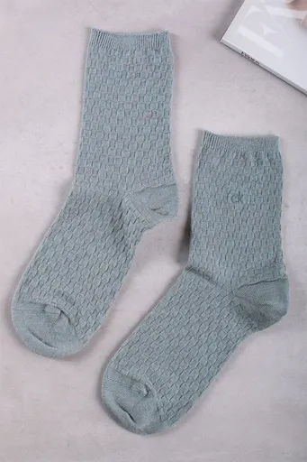 Světle zelené ponožky CK Women Sock 1P Basket Multicolor