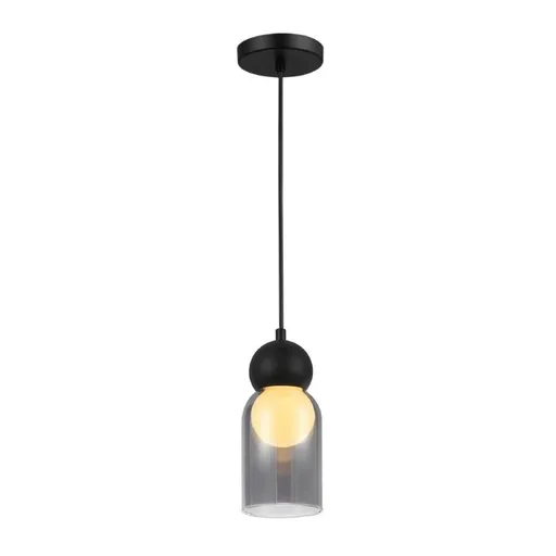ACA Lighting závěsné svítidlo JULIETTE černá a sklo IP20 1xE27 LT1522PBK