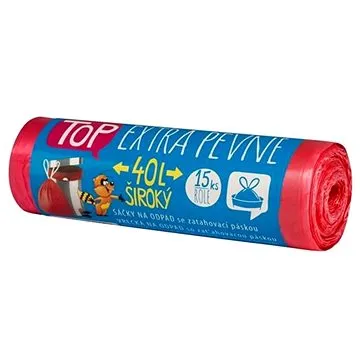 VIPOR HDPE TOP s páskou 40 l, červený,15 ks (8594030942048)