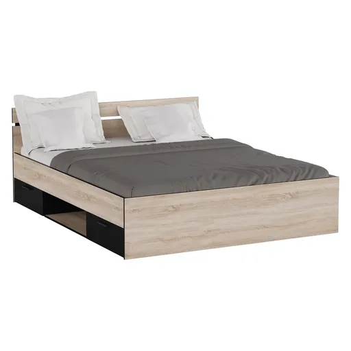 Multifunkční postel 160x200 MICHIGAN dub/černá