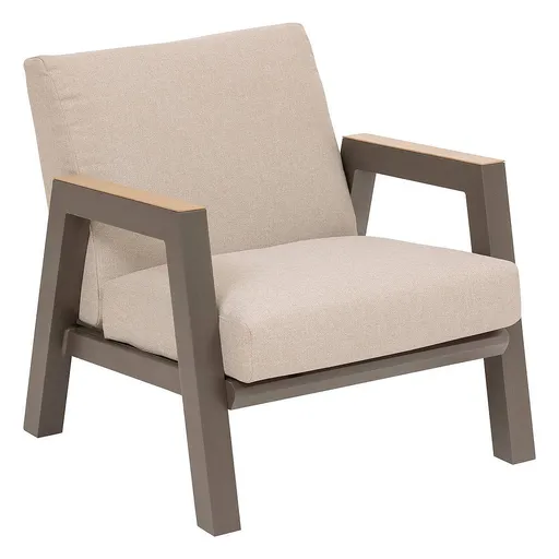 DEOKORK Hliníkové křeslo HELIOS (šedo-hnědá)