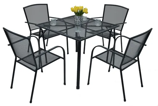 Zahradní kovová sestava TOLEDO 1+4 (90x90 cm)