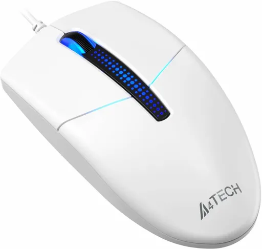 A4tech N-530S, podsvícená kancelářská myš, 1200 DPI, USB, bílá