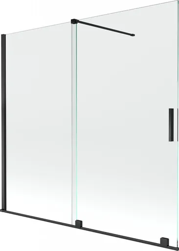 MEXEN/S Velar Dvoukřídlá posuvná vanová zástěna 170 x 150, transparent, černá 896-170-000-01-70