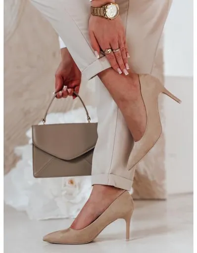 Dámské lodičky na podpatku LAVENZA béžové