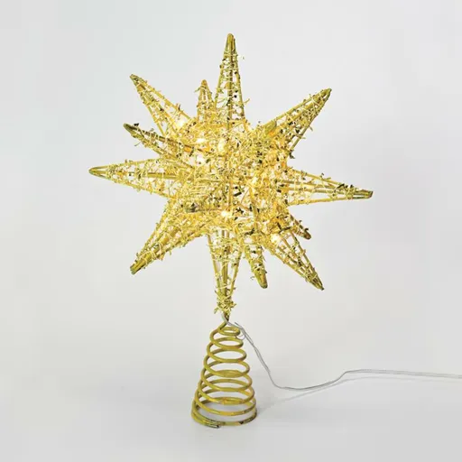 ACA Lighting zlatá hvězda na stromeček 20 MINI WW LED na baterie 3xAA, IP20 28x5x20cm X112011272