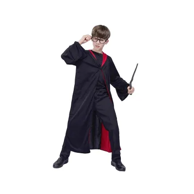 Kostým Čaroděj černo/červený 130/140 cm