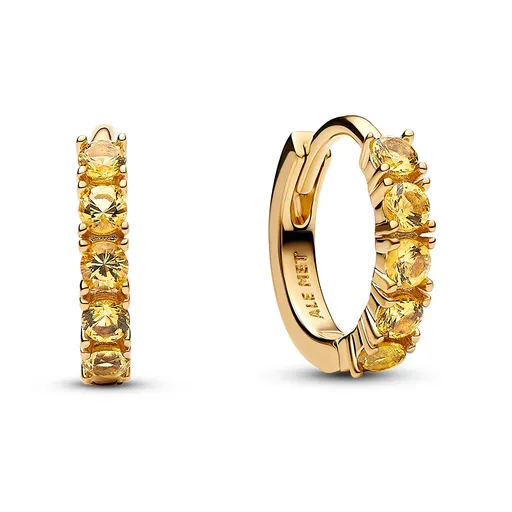 Pandora Pozlacené kruhy se žlutými krystaly Timeless Shine 263849C01