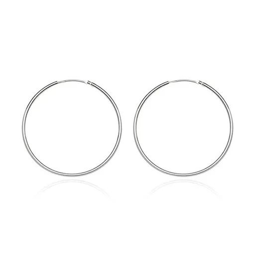Kulaté náušnice ze stříbra 925 - lesklý a hladký povrch, 15 mm