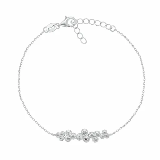 Brilio Silver Jemný stříbrný náramek pro ženy se zirkony BRC241W