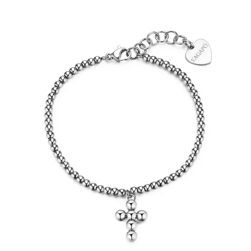 S'Agapõ Dámský korálkový náramek s křížkem Arcadia SRD11