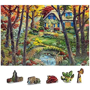 Wooden city Dřevěné puzzle Chata v lese 2v1, 200 dílků eko (5904151821277)