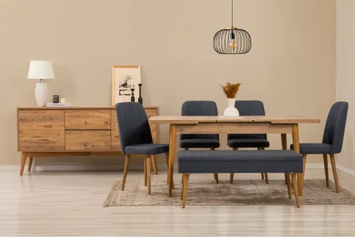 Set s rozkládacím stolem, židlemi a konzolou (7 kusů) Vina 03 1048 - Atlantic Pine, Dark Blue