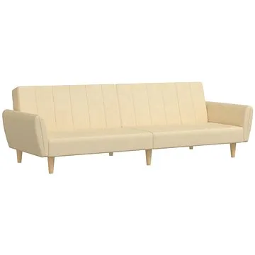 2místná rozkládací pohovka krémová textil, 337526 (337526)