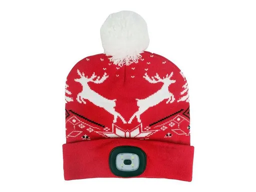 Čepice s čelovkou STREND PRO 3133739 X-mas nabíjecí