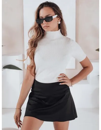 Dámský pruhovaný svetr s krátkými rukávy GIRLGLORY bílý