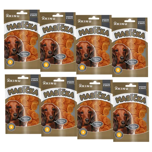 Akinu MASÍČKA Kuřecí chipsy pamlsek pro psy 8 x 75 g