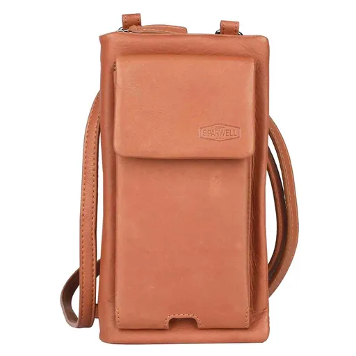 Kožená dámská kabelka s peněženkou Sparwell Livia - koňak