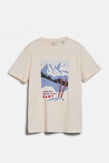 TRIČKO GANT SEASONAL GRAPHIC T-SHIRT CREAM