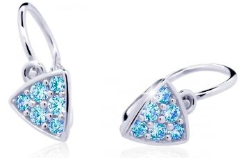 Cutie Jewellery Třpytivé dětské náušnice z bílého zlata C2207-10-X-2 světle modrá