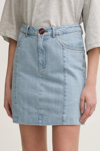 Rifľová sukňa Gestuz mini, rovný strih, 10909772