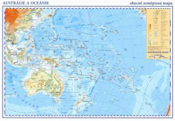 Austrálie, Oceánie – příruční obecně zeměpisná mapa