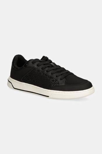 Kožené sneakers boty Calvin Klein LOW TOP LACE UP REPR MONO černá barva, HM0HM01594