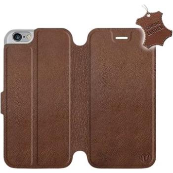 Flip pouzdro na mobil Apple iPhone 6 / iPhone 6s - Hnědé - kožené -  Brown Leather (5903226496044)