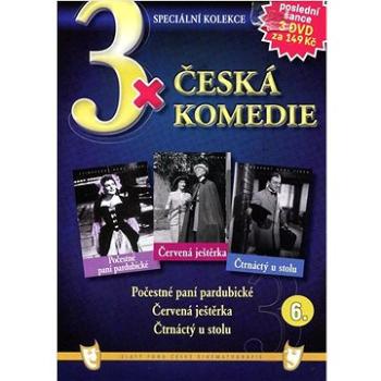 3x Česká komedie 6: Počestné paní pardubické, Červená ještěrka, Čtrnáctý u stolu /papírové pošetky/  (7017-3)