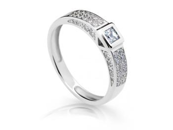 Cutie Jewellery Třpytivý prsten z bílého zlata se zirkony Z6715-2361-10-X-2 48 mm