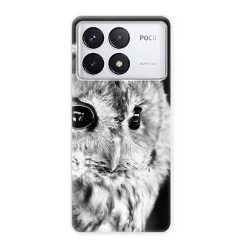 Odolné silikonové pouzdro iSaprio - BW Owl - Poco F6 Pro