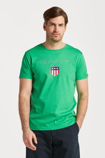 TRIČKO GANT SHIELD SS T-SHIRT MID GREEN