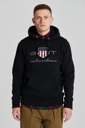 MIKINA GANT REG ARCHIVE SHIELD HOODIE BLACK