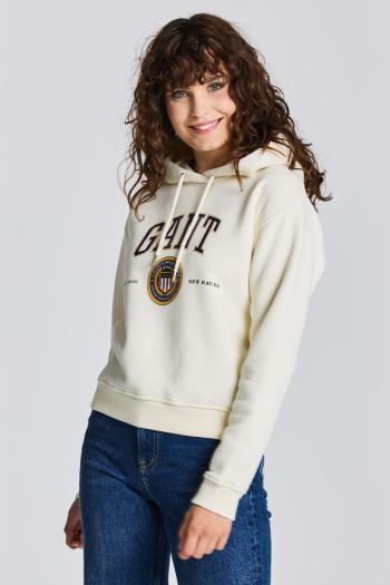 MIKINA GANT D1. CREST SHIELD HOODIE CREAM