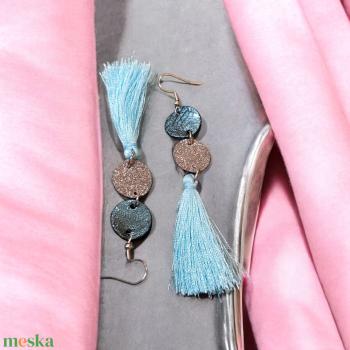 Lightblue - green - fülbevaló nemesacél szerelékkel