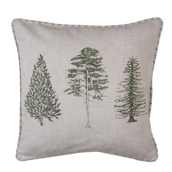 Béžový bavlněný povlak na polštář se stromky Natural Pine Trees - 40*40 cm NPT21