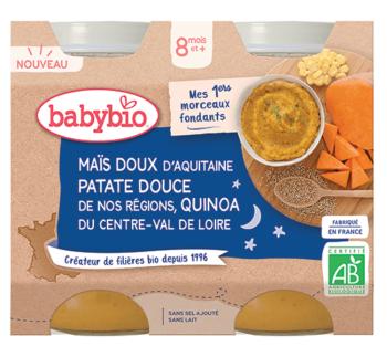 BABYBIO Bio sladká kukuřice, sladké brambory a quinoa 2x200 g