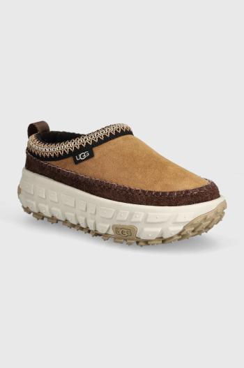 Semišové pantofle UGG Venture Daze dámské, hnědá barva, na platformě, 1155650