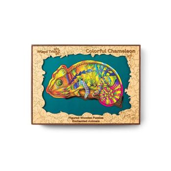 Puzzle colorat din lemn - cameleon