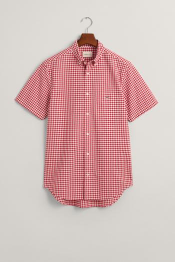 KOŠILE GANT REG CLASSIC POPLIN GINGH SS SHIRT RUBY RED