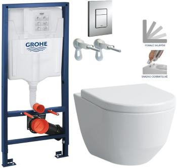 Rapid SL pro závěsné WC 38528SET s chromovou deskou + WC LAUFEN PRO + SEDÁTKO 38772001 LP3