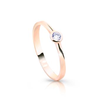 Cutie Jewellery Jemný třpytivý prsten z růžového zlata Z8006-10-X-4 48 mm