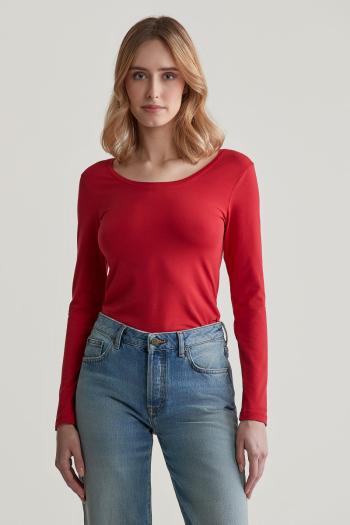 TRIČKO GANT SLIM COT/ELA LS SCOOP NECK TOP RUBY RED